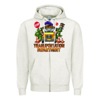 Oatmeal Heather transportation department Zipper Hoodie - AdoDesignShop