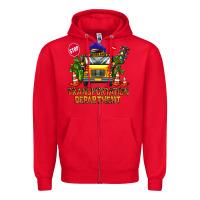 Red transportation department Zipper Hoodie - AdoDesignShop