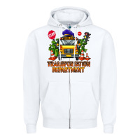 White transportation department Zipper Hoodie - AdoDesignShop