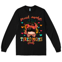 Black proud member of the tired moms club Long Sleeve Tee - Zillion Design Studio