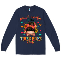 Navy proud member of the tired moms club Long Sleeve Tee - Zillion Design Studio