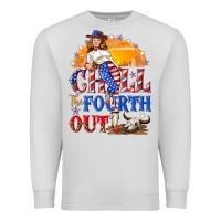 Dove Grey Chill the fourth out 4th of july Premium Sweatshirt - NancyCooperArtShop