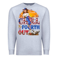 Heather Grey Chill the fourth out 4th of july Premium Sweatshirt - NancyCooperArtShop