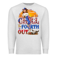 Oatmeal Heather Chill the fourth out 4th of july Premium Sweatshirt - NancyCooperArtShop