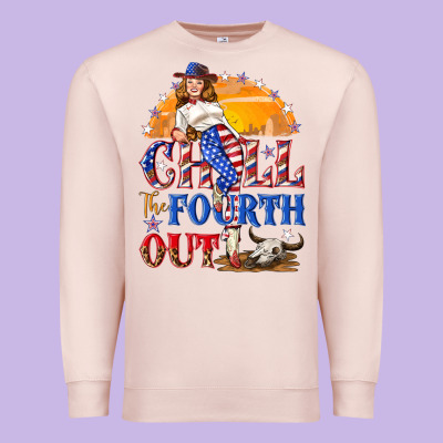Chill The Fourth Out 4th Of July Premium Sweatshirt Designed By Nancycooperartshop