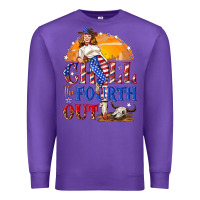 Purple Chill the fourth out 4th of july Premium Sweatshirt - NancyCooperArtShop