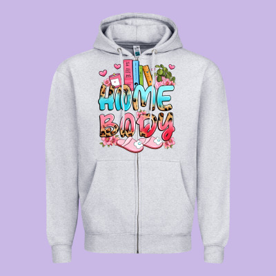 Homebody Zipper Hoodie Designed By Jahusdesignshop