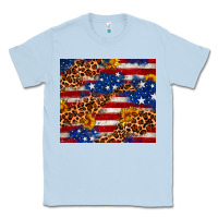 Dusty Blue 4th of July USA flag leopard sunflower 20oz tumble Classic Tee - Neo Western