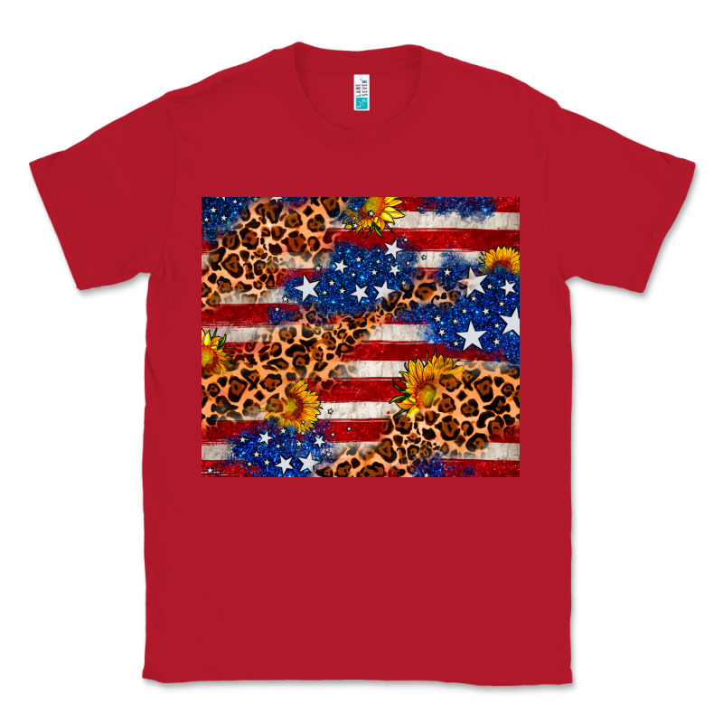 4th Of July Usa Flag Leopard Sunflower 20oz Tumble Classic Tee by Neo Western | Teevron