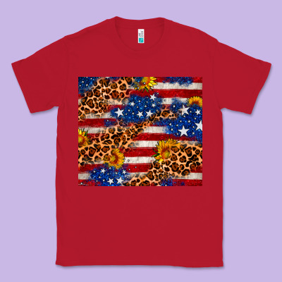 4th Of July Usa Flag Leopard Sunflower 20oz Tumble Classic Tee Designed By Neo Western
