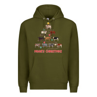 Army Green mooey christmas Premium Hoodie - MaliasSmallBusiness