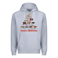 Heather Grey mooey christmas Premium Hoodie - MaliasSmallBusiness
