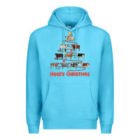 Ocean Blue mooey christmas Premium Hoodie - MaliasSmallBusiness