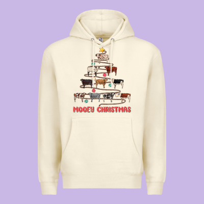 Mooey Christmas Premium Hoodie Designed By Maliassmallbusiness