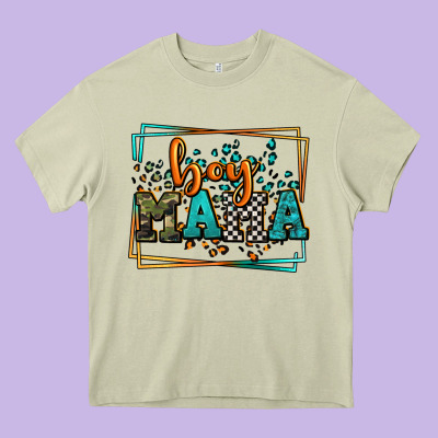 Leopard Camo Boy Mama Mother's Day Heavy Core Tee Designed By Lillyallendesigns