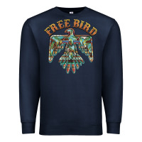 Navy free bird feathers thunderbird Premium Sweatshirt - BarkalooDesign