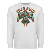 Oatmeal Heather free bird feathers thunderbird Premium Sweatshirt - BarkalooDesign