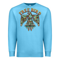Ocean Blue free bird feathers thunderbird Premium Sweatshirt - BarkalooDesign