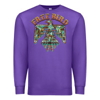 Purple free bird feathers thunderbird Premium Sweatshirt - BarkalooDesign