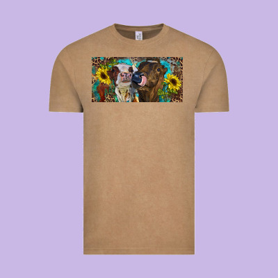 Vintage Tee Heifers With Sunflowers And Leopard