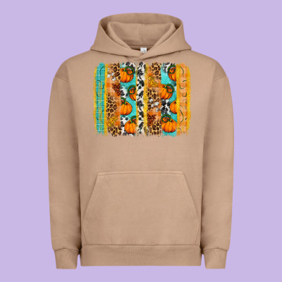 Fall Pumpkin Brushstroke Urban Hoodie Designed By Bundleandbundleshop