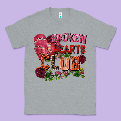 Broken Heart Club Classic Tee Designed By Fadigitalartstudio