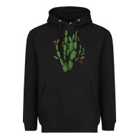 Black cactus with flowers Heavyweight Hoodie - AdoDesignShop