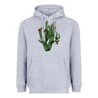 Heather Grey cactus with flowers Heavyweight Hoodie - AdoDesignShop