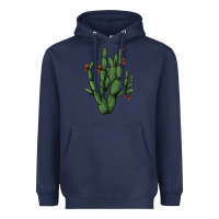 Navy cactus with flowers Heavyweight Hoodie - AdoDesignShop
