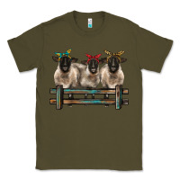 Army Green 3 sheeps suffolk ewe with bandanas and fence Classic Tee - BarkalooDesign