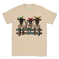 Mushroom 3 sheeps suffolk ewe with bandanas and fence Classic Tee - BarkalooDesign
