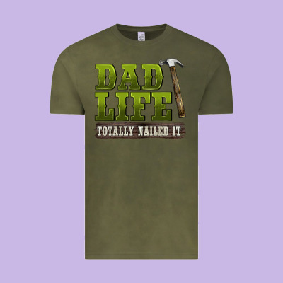 Dad Lıfe Totally Naıled It Vintage Tee Designed By Barkaloodesign