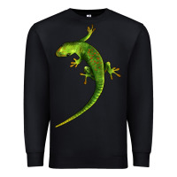 Black Green Lizard Illustrations Premium Sweatshirt - LillyAllenDesigns