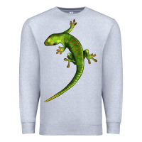 Heather Grey Green Lizard Illustrations Premium Sweatshirt - LillyAllenDesigns