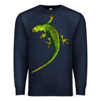 Navy Green Lizard Illustrations Premium Sweatshirt - LillyAllenDesigns