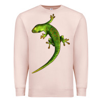 Pale Pink Green Lizard Illustrations Premium Sweatshirt - LillyAllenDesigns