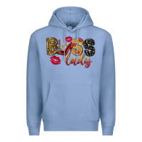 Colony Blue boss lady with money Premium Hoodie - NancyCooperArtShop