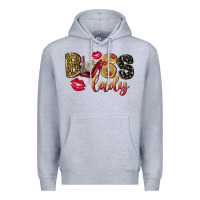 Heather Grey boss lady with money Premium Hoodie - NancyCooperArtShop