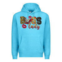Ocean Blue boss lady with money Premium Hoodie - NancyCooperArtShop