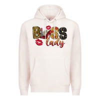 Pale Pink boss lady with money Premium Hoodie - NancyCooperArtShop