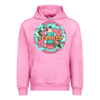 Fuchsia Pink teacher floral pencil round earring Urban Hoodie - BundleAndBundleShop
