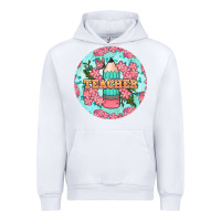 White teacher floral pencil round earring Urban Hoodie - BundleAndBundleShop