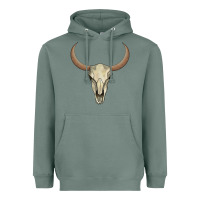 Sage bull skull Heavyweight Hoodie - AdoDesignShop