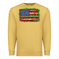 Antique Gold Christmas american flag Premium Sweatshirt - NancyCooperArtShop