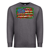 Charcoal Heather Christmas american flag Premium Sweatshirt - NancyCooperArtShop