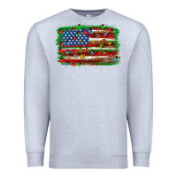 Heather Grey Christmas american flag Premium Sweatshirt - NancyCooperArtShop