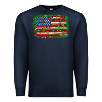 Navy Christmas american flag Premium Sweatshirt - NancyCooperArtShop