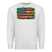 Oatmeal Heather Christmas american flag Premium Sweatshirt - NancyCooperArtShop