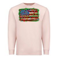 Pale Pink Christmas american flag Premium Sweatshirt - NancyCooperArtShop