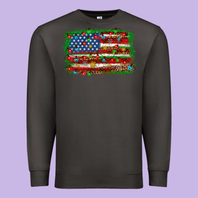 Christmas American Flag Premium Sweatshirt Designed By Nancycooperartshop